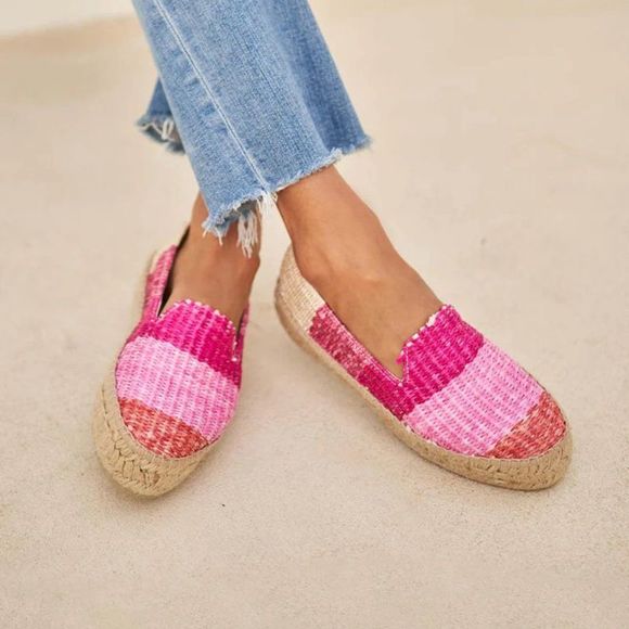 Like new Raffia Stripes Double Sole Espadrilles Yucatán - Peony & Apricot - Picture 4 of 6